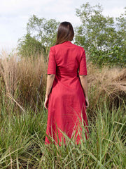 Summer Diary Embroidery Linen Dress