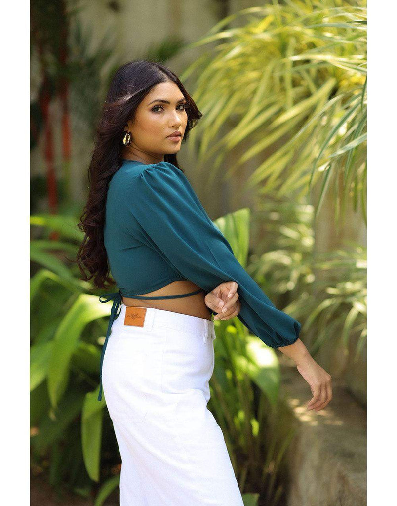 Cordelia Puffed Sleeve Crop Top