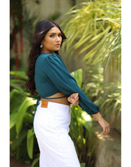 Cordelia Puffed Sleeve Crop Top