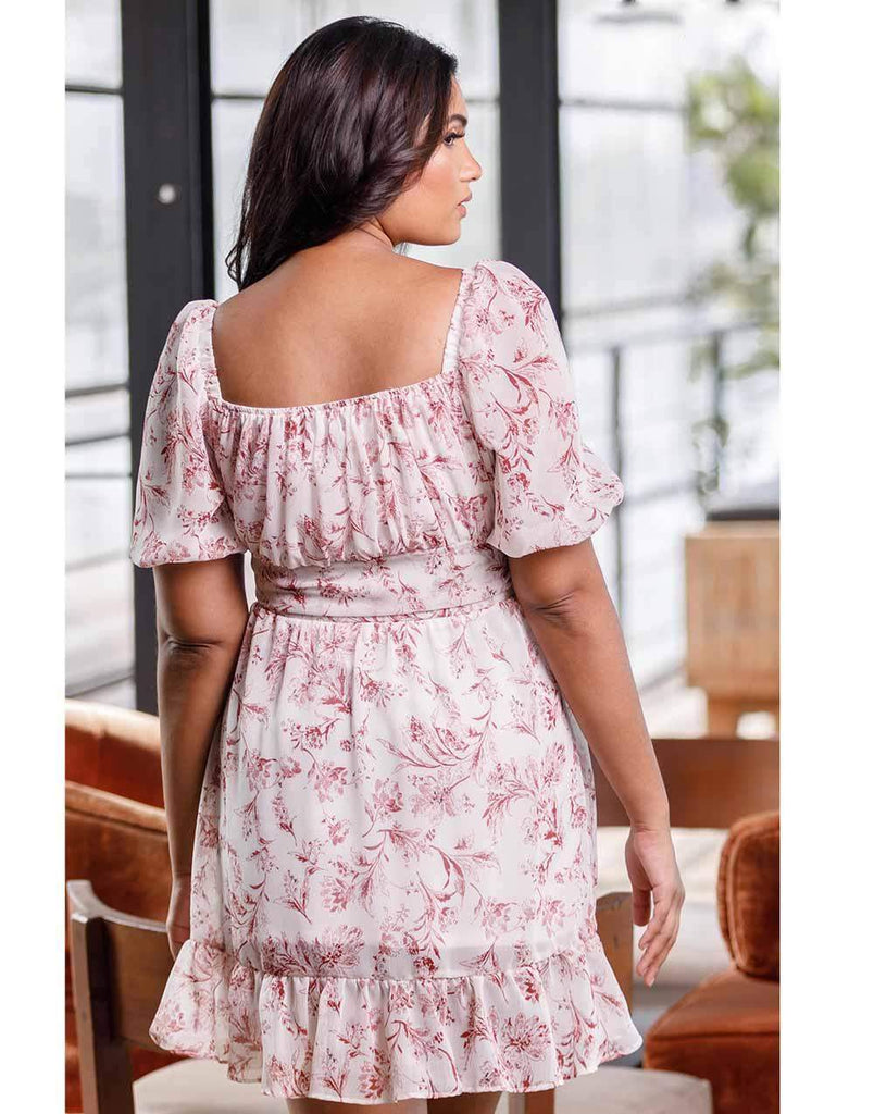 Ivy Puffed Sleeve Short Dress