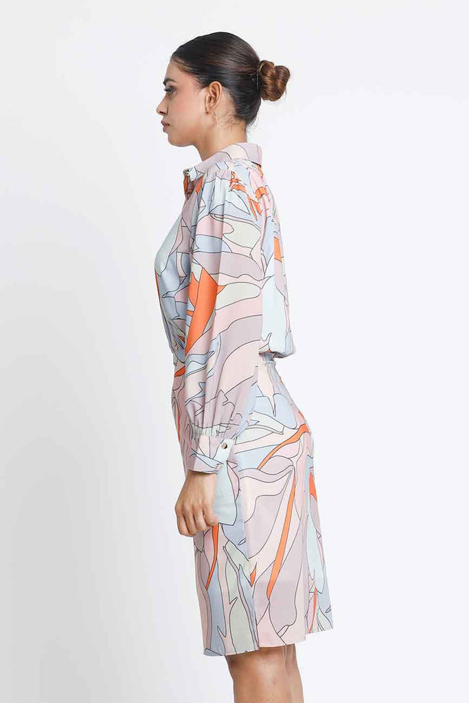 Vibrant Vista Long Sleeve Dress